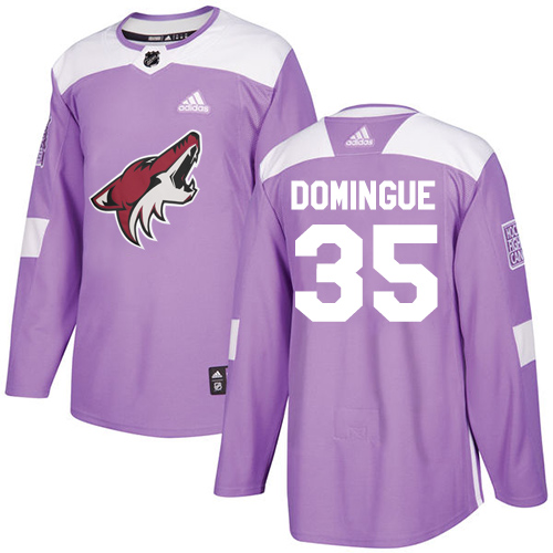 Adidas Coyotes #35 Louis Domingue Purple Authentic Fights Cancer Stitched NHL Jersey